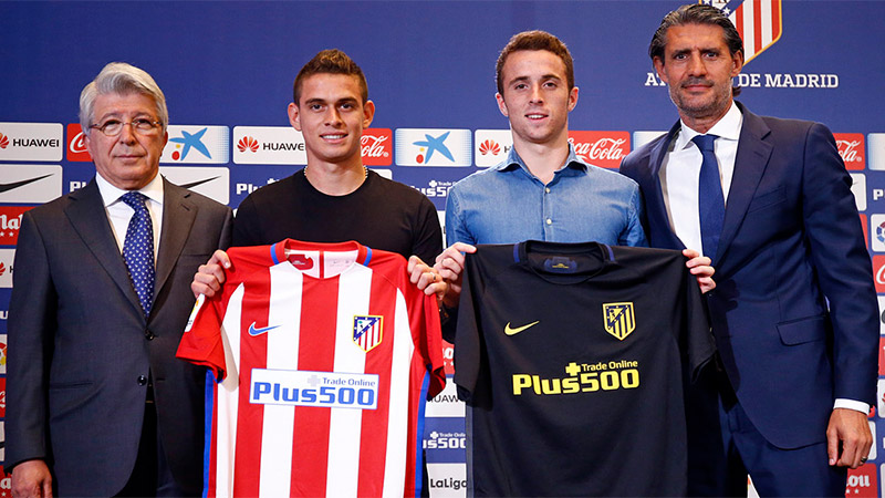 Rafael Santos Borre and Diogo Jota are unveiled as Atletico Madrid players. ? Atlético de Madrid.