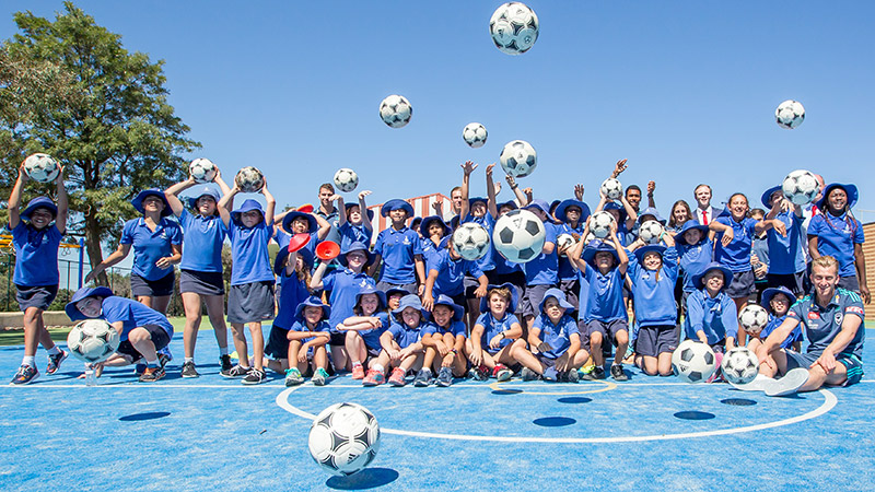 Melbourne Victory's Barry Plant Children's Clinics continued last week with players visiting St Francis Xavier Primary School in Frankston.