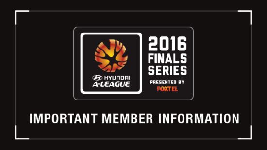 Important Hyundai A-League 2016 Finals Series information
